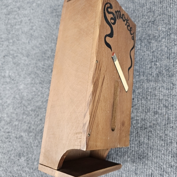 VTG 50s Hanging Wood CIGARETTE Dispenser Retail Store Wall Fixture Coin Slot WOW - Picture 8 of 16